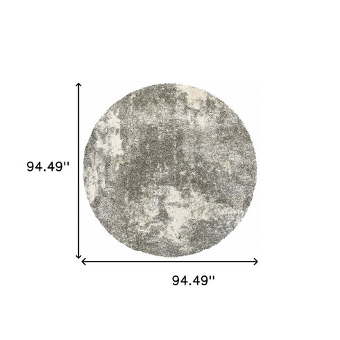 2' X 3' Gray And Ivory Distressed Abstract Scatter Rug